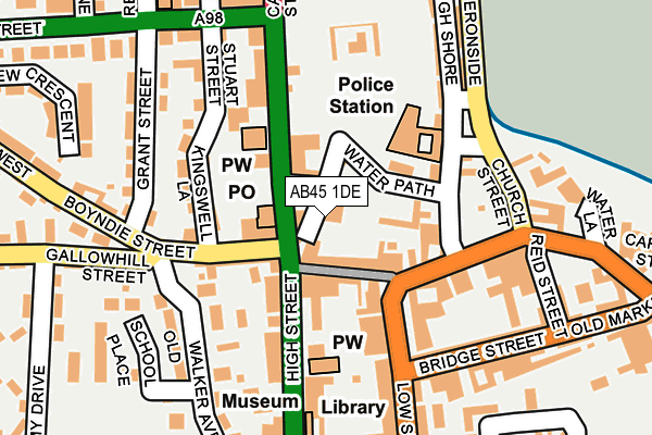 AB45 1DE map - OS OpenMap – Local (Ordnance Survey) AB45 1DE map - OS OpenMap – Local (Ordnance Survey)