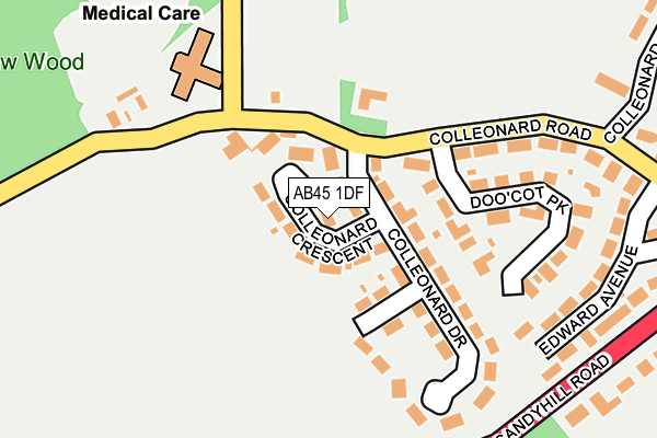 AB45 1DF map - OS OpenMap – Local (Ordnance Survey) AB45 1DF map - OS OpenMap – Local (Ordnance Survey)