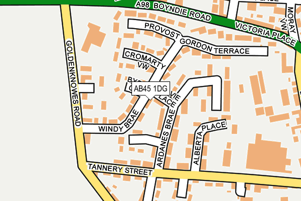 AB45 1DG map - OS OpenMap – Local (Ordnance Survey) AB45 1DG map - OS OpenMap – Local (Ordnance Survey)