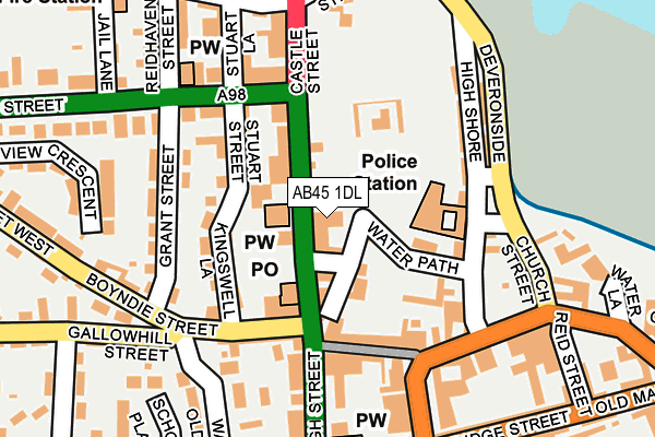 AB45 1DL map - OS OpenMap – Local (Ordnance Survey) AB45 1DL map - OS OpenMap – Local (Ordnance Survey)
