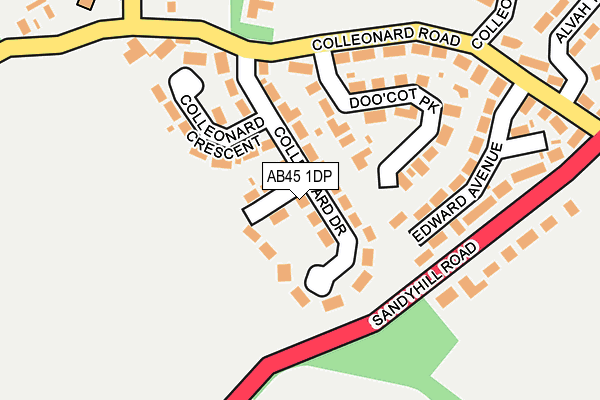AB45 1DP map - OS OpenMap – Local (Ordnance Survey) AB45 1DP map - OS OpenMap – Local (Ordnance Survey)