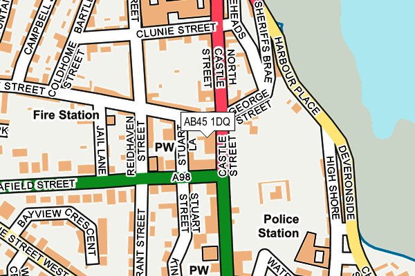AB45 1DQ map - OS OpenMap – Local (Ordnance Survey) AB45 1DQ map - OS OpenMap – Local (Ordnance Survey)