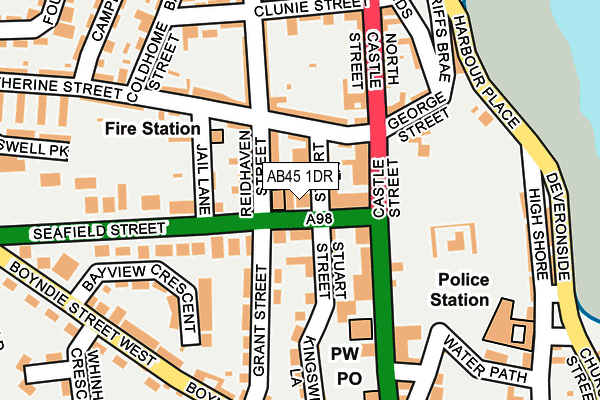 AB45 1DR map - OS OpenMap – Local (Ordnance Survey) AB45 1DR map - OS OpenMap – Local (Ordnance Survey)