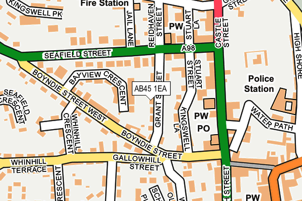 AB45 1EA map - OS OpenMap – Local (Ordnance Survey) AB45 1EA map - OS OpenMap – Local (Ordnance Survey)