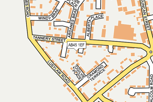 AB45 1EF map - OS OpenMap – Local (Ordnance Survey) AB45 1EF map - OS OpenMap – Local (Ordnance Survey)