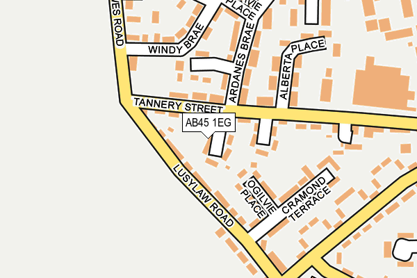 AB45 1EG map - OS OpenMap – Local (Ordnance Survey) AB45 1EG map - OS OpenMap – Local (Ordnance Survey)