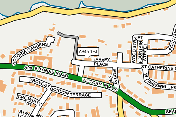 AB45 1EJ map - OS OpenMap – Local (Ordnance Survey) AB45 1EJ map - OS OpenMap – Local (Ordnance Survey)