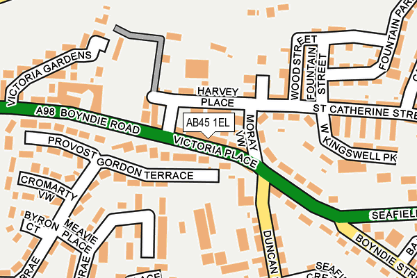 AB45 1EL map - OS OpenMap – Local (Ordnance Survey) AB45 1EL map - OS OpenMap – Local (Ordnance Survey)
