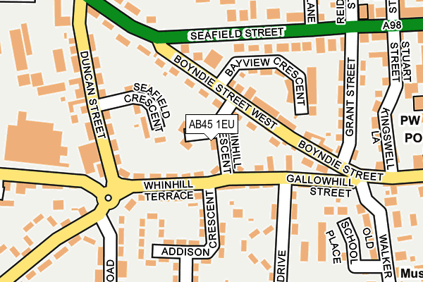 AB45 1EU map - OS OpenMap – Local (Ordnance Survey) AB45 1EU map - OS OpenMap – Local (Ordnance Survey)
