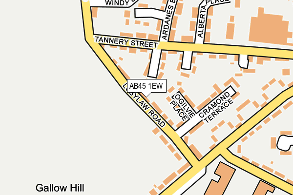AB45 1EW map - OS OpenMap – Local (Ordnance Survey) AB45 1EW map - OS OpenMap – Local (Ordnance Survey)