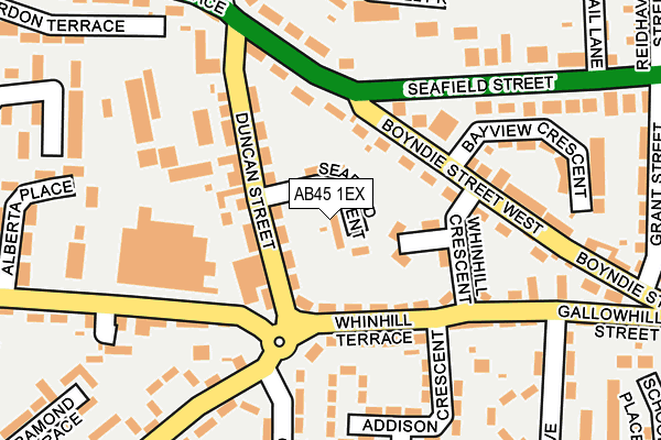 AB45 1EX map - OS OpenMap – Local (Ordnance Survey) AB45 1EX map - OS OpenMap – Local (Ordnance Survey)