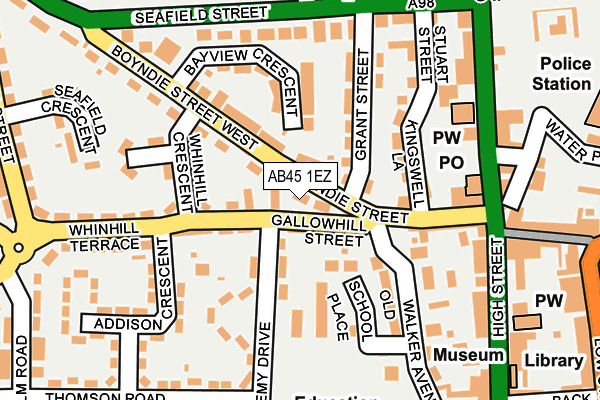 AB45 1EZ map - OS OpenMap – Local (Ordnance Survey) AB45 1EZ map - OS OpenMap – Local (Ordnance Survey)