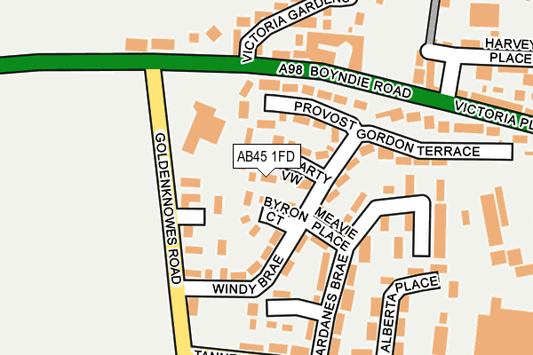 AB45 1FD map - OS OpenMap – Local (Ordnance Survey) AB45 1FD map - OS OpenMap – Local (Ordnance Survey)
