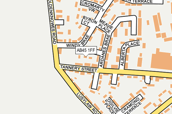 AB45 1FF map - OS OpenMap – Local (Ordnance Survey) AB45 1FF map - OS OpenMap – Local (Ordnance Survey)
