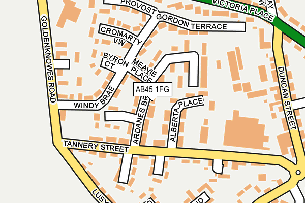 AB45 1FG map - OS OpenMap – Local (Ordnance Survey) AB45 1FG map - OS OpenMap – Local (Ordnance Survey)