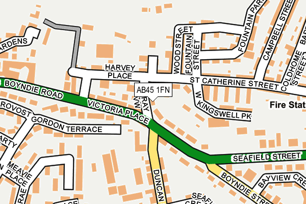 AB45 1FN map - OS OpenMap – Local (Ordnance Survey) AB45 1FN map - OS OpenMap – Local (Ordnance Survey)