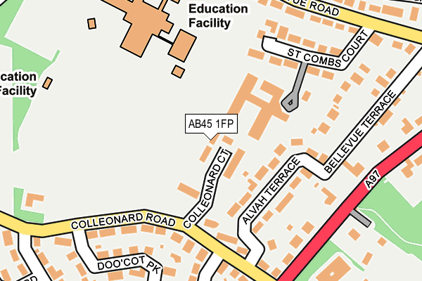 AB45 1FP map - OS OpenMap – Local (Ordnance Survey) AB45 1FP map - OS OpenMap – Local (Ordnance Survey)