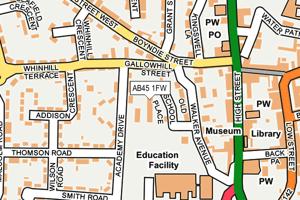 AB45 1FW map - OS OpenMap – Local (Ordnance Survey) AB45 1FW map - OS OpenMap – Local (Ordnance Survey)