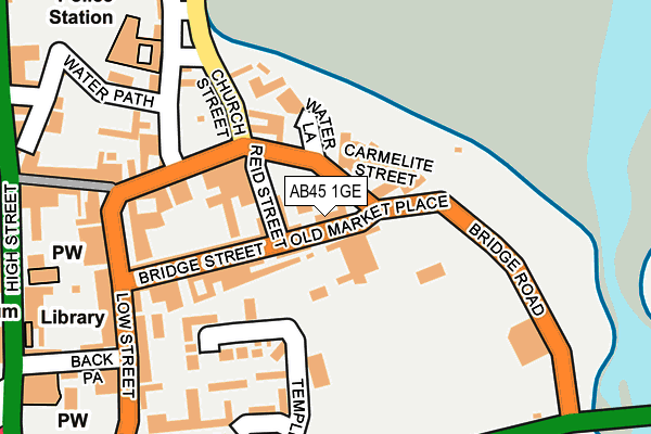 AB45 1GE map - OS OpenMap – Local (Ordnance Survey) AB45 1GE map - OS OpenMap – Local (Ordnance Survey)