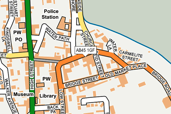 AB45 1GF map - OS OpenMap – Local (Ordnance Survey) AB45 1GF map - OS OpenMap – Local (Ordnance Survey)