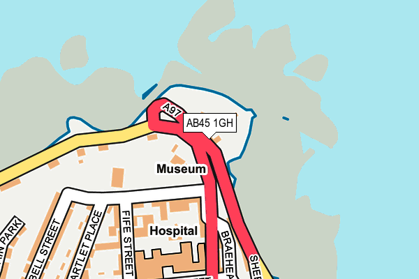 AB45 1GH map - OS OpenMap – Local (Ordnance Survey) AB45 1GH map - OS OpenMap – Local (Ordnance Survey)