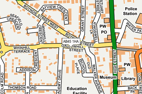 AB45 1HA map - OS OpenMap – Local (Ordnance Survey) AB45 1HA map - OS OpenMap – Local (Ordnance Survey)