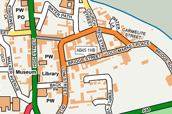AB45 1HB map - OS OpenMap – Local (Ordnance Survey) AB45 1HB map - OS OpenMap – Local (Ordnance Survey)