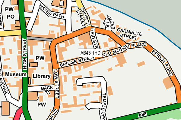 AB45 1HD map - OS OpenMap – Local (Ordnance Survey) AB45 1HD map - OS OpenMap – Local (Ordnance Survey)