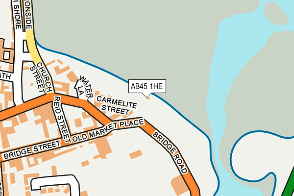 AB45 1HE map - OS OpenMap – Local (Ordnance Survey) AB45 1HE map - OS OpenMap – Local (Ordnance Survey)