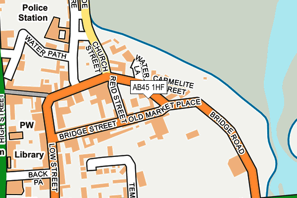 AB45 1HF map - OS OpenMap – Local (Ordnance Survey) AB45 1HF map - OS OpenMap – Local (Ordnance Survey)