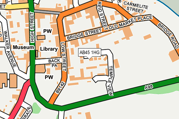 AB45 1HG map - OS OpenMap – Local (Ordnance Survey) AB45 1HG map - OS OpenMap – Local (Ordnance Survey)
