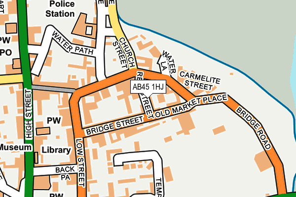 AB45 1HJ map - OS OpenMap – Local (Ordnance Survey) AB45 1HJ map - OS OpenMap – Local (Ordnance Survey)
