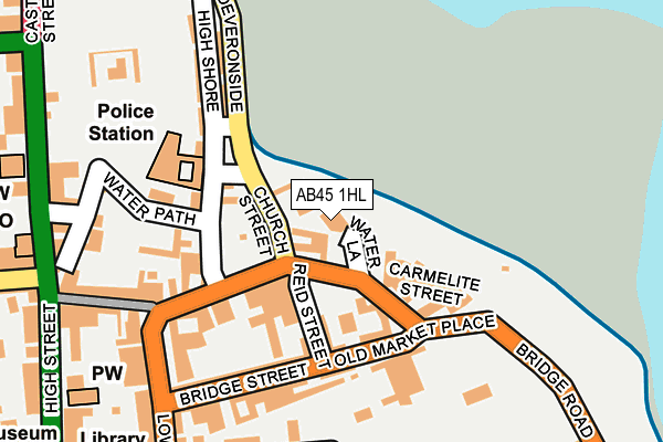 AB45 1HL map - OS OpenMap – Local (Ordnance Survey) AB45 1HL map - OS OpenMap – Local (Ordnance Survey)
