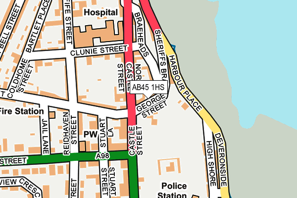 AB45 1HS map - OS OpenMap – Local (Ordnance Survey) AB45 1HS map - OS OpenMap – Local (Ordnance Survey)