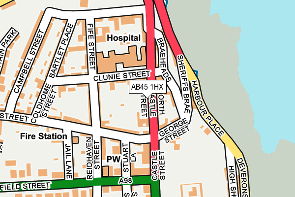 AB45 1HX map - OS OpenMap – Local (Ordnance Survey) AB45 1HX map - OS OpenMap – Local (Ordnance Survey)