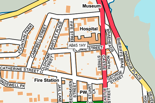 AB45 1HY map - OS OpenMap – Local (Ordnance Survey) AB45 1HY map - OS OpenMap – Local (Ordnance Survey)