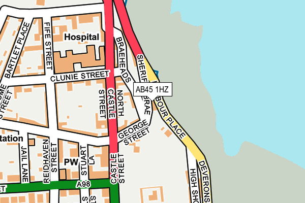 AB45 1HZ map - OS OpenMap – Local (Ordnance Survey) AB45 1HZ map - OS OpenMap – Local (Ordnance Survey)