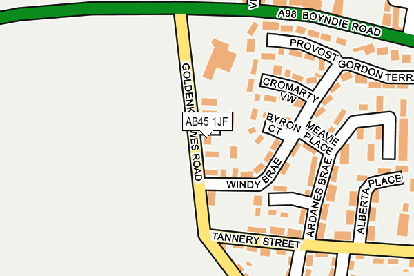 AB45 1JF map - OS OpenMap – Local (Ordnance Survey) AB45 1JF map - OS OpenMap – Local (Ordnance Survey)
