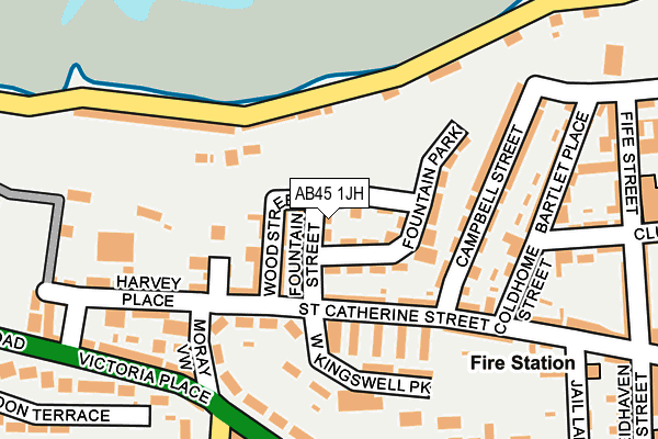 AB45 1JH map - OS OpenMap – Local (Ordnance Survey) AB45 1JH map - OS OpenMap – Local (Ordnance Survey)
