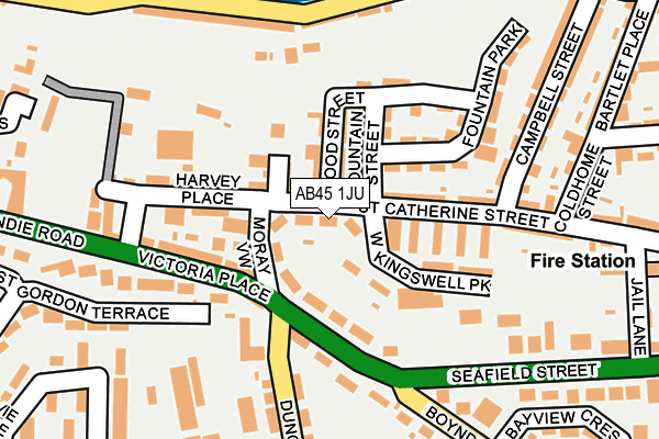 AB45 1JU map - OS OpenMap – Local (Ordnance Survey) AB45 1JU map - OS OpenMap – Local (Ordnance Survey)