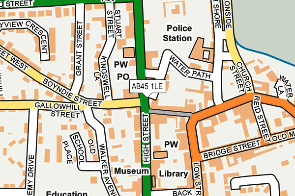 AB45 1LE map - OS OpenMap – Local (Ordnance Survey) AB45 1LE map - OS OpenMap – Local (Ordnance Survey)