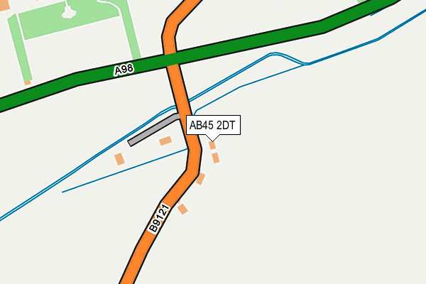 AB45 2DT map - OS OpenMap – Local (Ordnance Survey) AB45 2DT map - OS OpenMap – Local (Ordnance Survey)