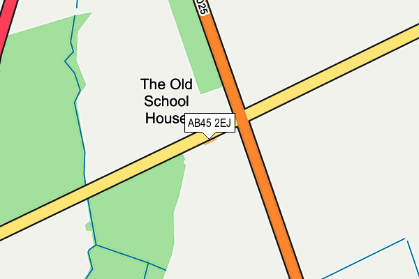 AB45 2EJ map - OS OpenMap – Local (Ordnance Survey)