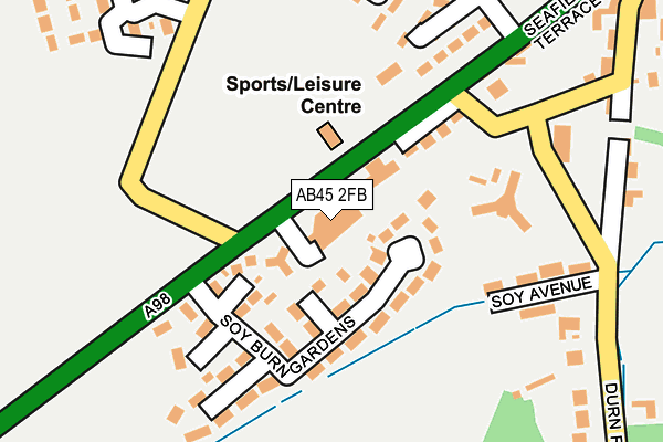 AB45 2FB map - OS OpenMap – Local (Ordnance Survey) AB45 2FB map - OS OpenMap – Local (Ordnance Survey)