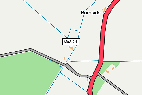 AB45 2HJ map - OS OpenMap – Local (Ordnance Survey) AB45 2HJ map - OS OpenMap – Local (Ordnance Survey)