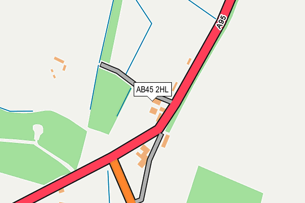 AB45 2HL map - OS OpenMap – Local (Ordnance Survey) AB45 2HL map - OS OpenMap – Local (Ordnance Survey)