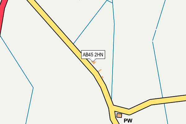 AB45 2HN map - OS OpenMap – Local (Ordnance Survey) AB45 2HN map - OS OpenMap – Local (Ordnance Survey)