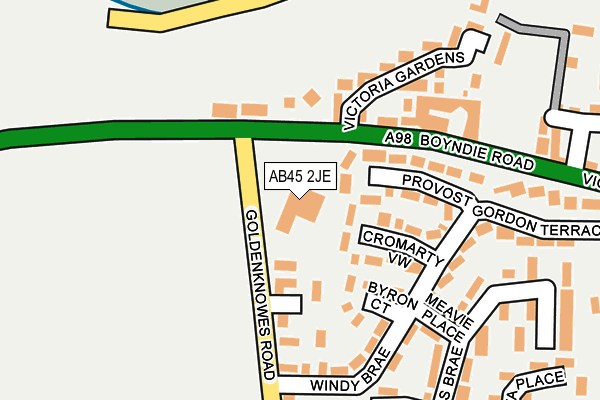 AB45 2JE map - OS OpenMap – Local (Ordnance Survey) AB45 2JE map - OS OpenMap – Local (Ordnance Survey)