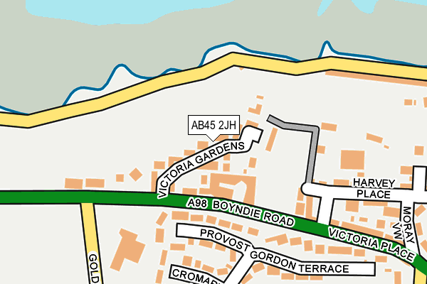 AB45 2JH map - OS OpenMap – Local (Ordnance Survey) AB45 2JH map - OS OpenMap – Local (Ordnance Survey)
