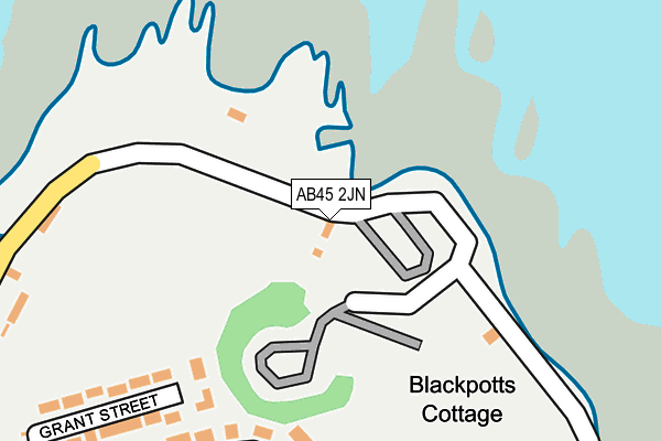AB45 2JN map - OS OpenMap – Local (Ordnance Survey) AB45 2JN map - OS OpenMap – Local (Ordnance Survey)